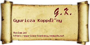 Gyuricza Koppány névjegykártya